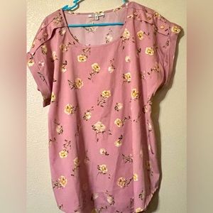 Blouse pink and yellow flowers